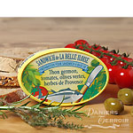 Préparation pour sandwich : thon germon, tomates, olives vertes, herbes de Provence
