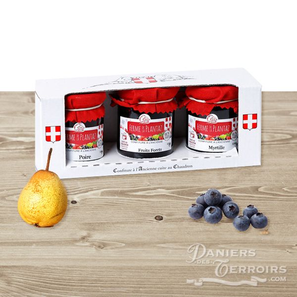 Coffret dégustation de confitures coffret 105 grs Abricots - Mûres