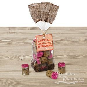 Bouchons en chocolat à l'eau-de-vie de framboise