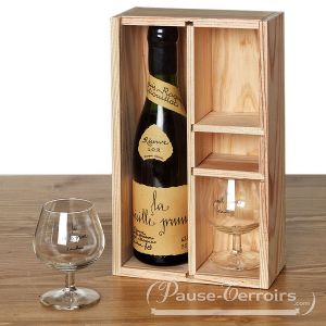 Coffret Liqueur Vieille Prune 35 cl + 2 verres Dégustation