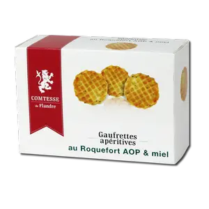 Gaufrettes apéritif au roquefort miel