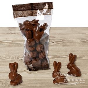 Petits lapins en chocolat au lait