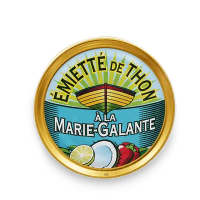Emietté de thon à la Marie-Galante (coco, poivrons, citron vert et colombo)