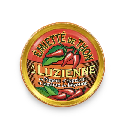 Emietté de thon blanc à la Luzienne (Piment d'Espelette et Jambon de Bayonne)